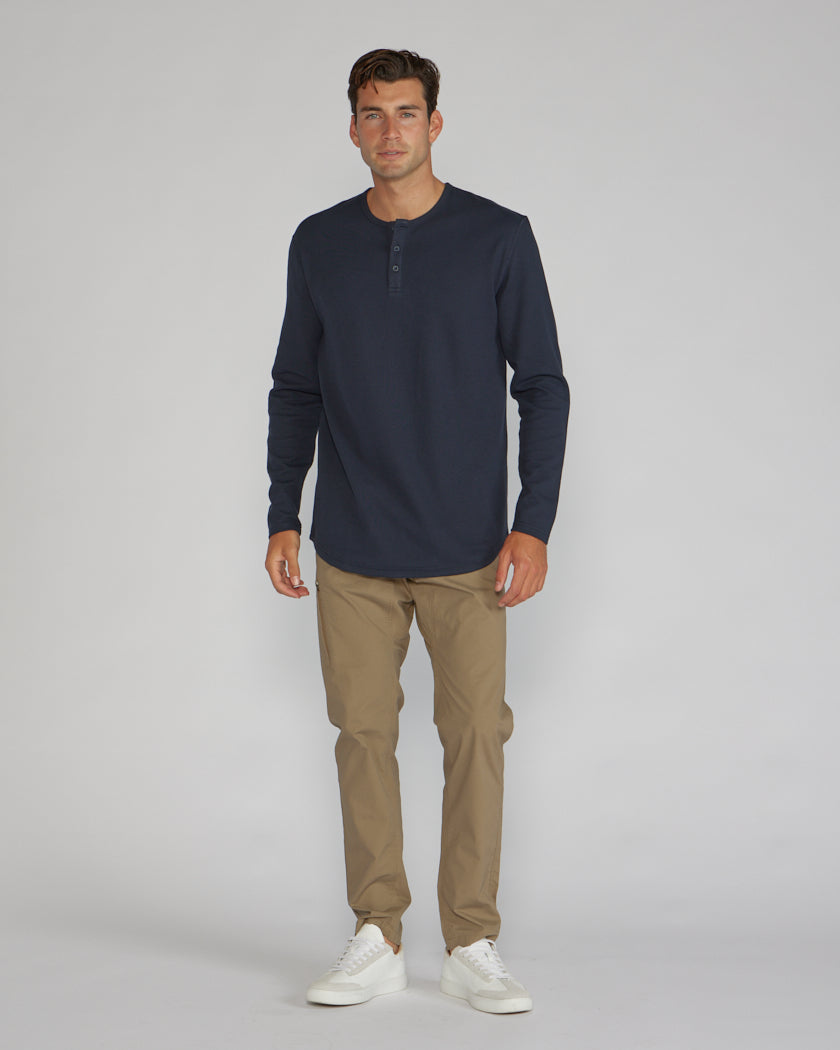 Thermal Henley Drop-Cut Long Sleeve