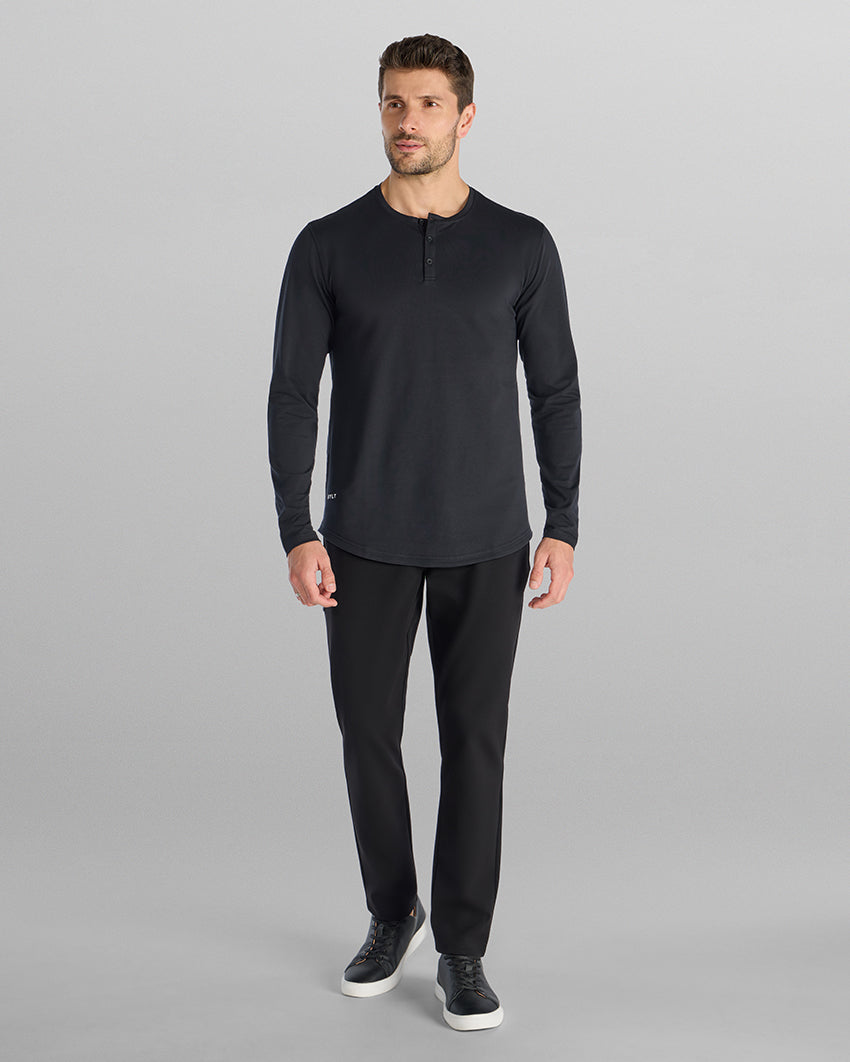 Henley Drop-Cut Long Sleeve: LUX