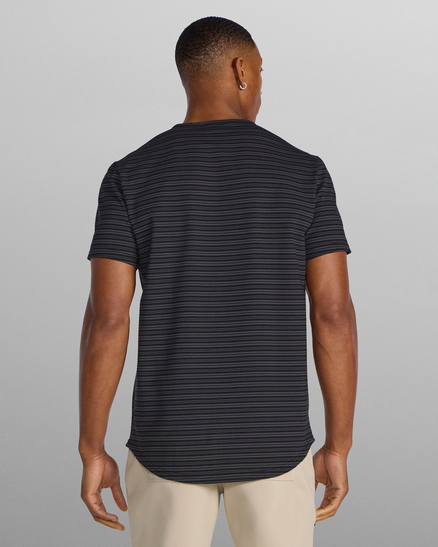 LUX Striped Drop-Cut Tee