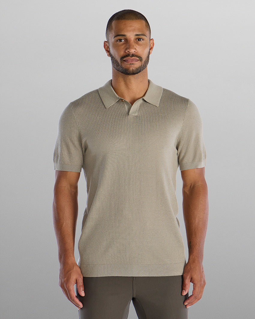 Textured Knit Polo