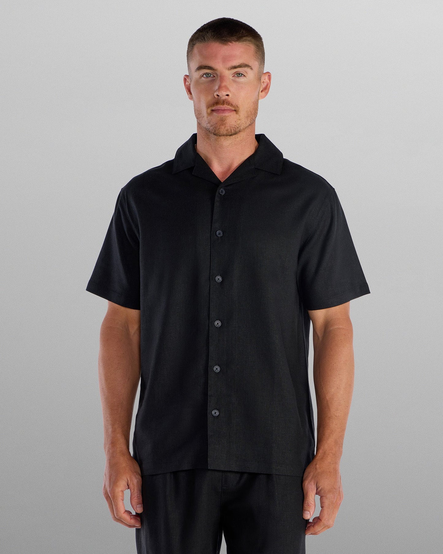 Back to Basics Linen Camp Collar Button Down